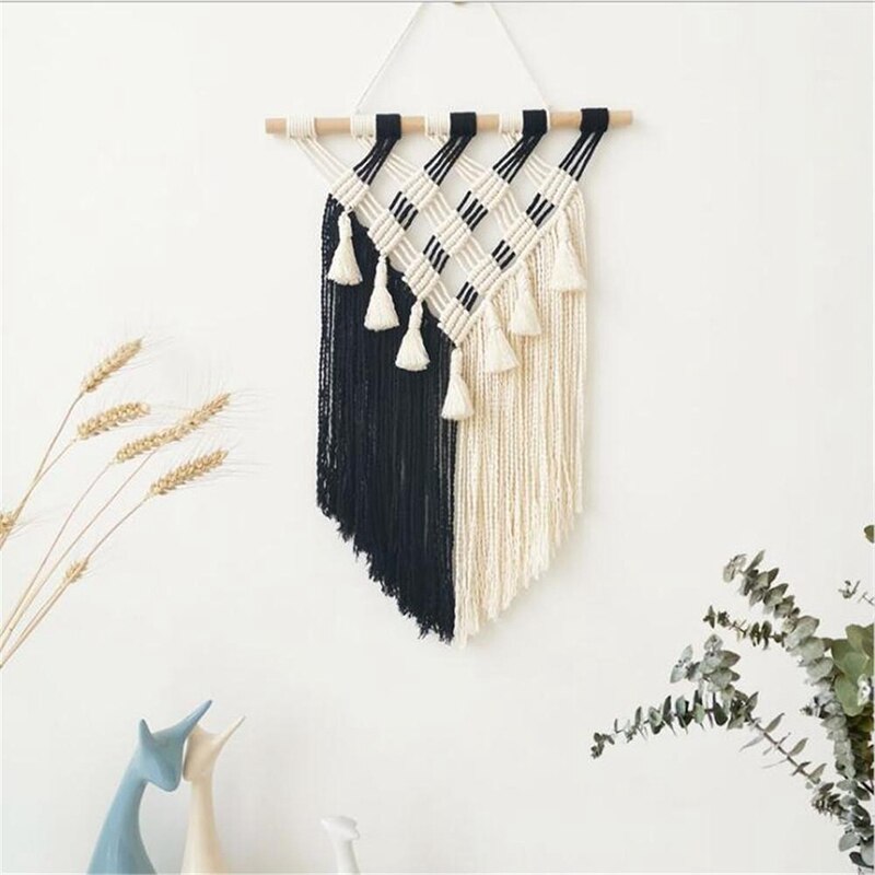 Handgeweven katoenen touw bohemian wandtapijt decoratie boho chic kant wandtapijt ornament voor thuis woonkamer slaapkamer decoratie