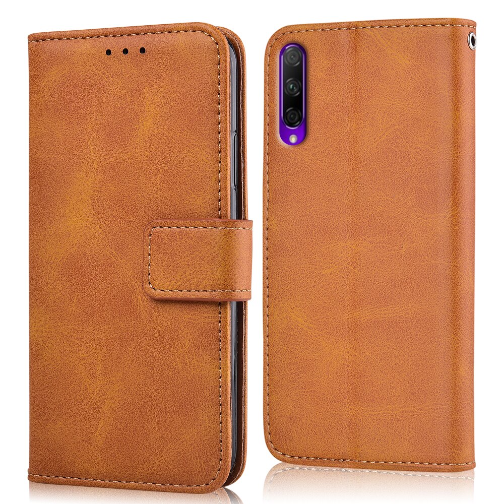 Voor huawei honor 9x pro hoesje voor op huawei 9x pro coque luxe portemonnee hoesje voor huawei honor 9 xpro 9x pro boek vintage flip cover: Niu-geel