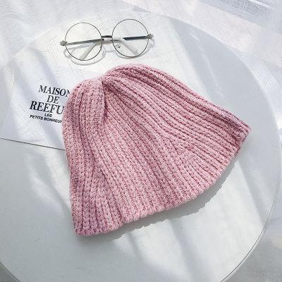 Chenille vissershoed herfst- en wintermuts koreaanse chic opvouwbare gebreide elastische emmerhoed hiphop: 4