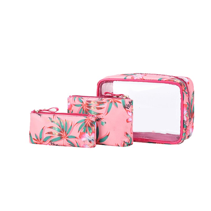 Women Bag Letter Pvc Cosmetic Bag Three-Piece Outdoor Travel Waterproof Wash Bag Transparent Bag: 1