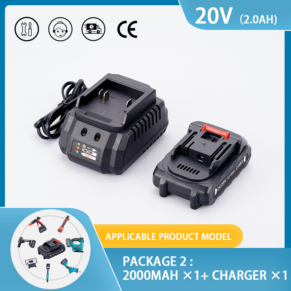 Rechargeable Lithium Battery Series 20V Charger For Cordless Drill/Saw/Screwdriver/Wrench/Angle Grinder Brushless Power Tool: Red / us