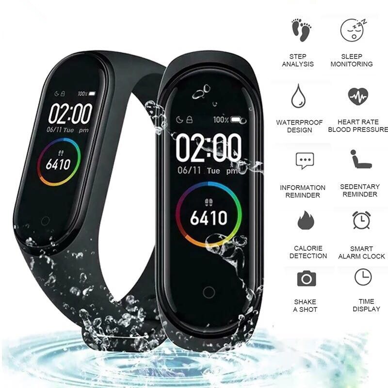 Smart Band Fitness Tracker M4 Sports Bacelet Pedometer Heart Rate Blood Pressure Bluetooth Health Wristband Waterproof