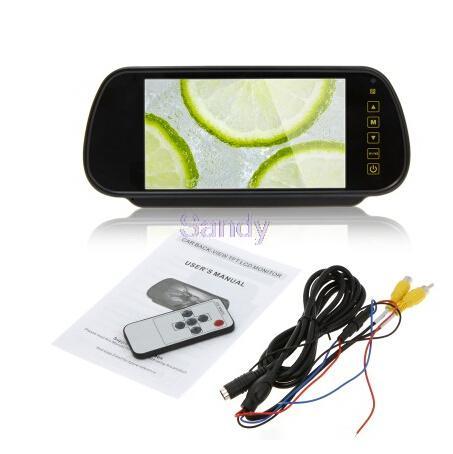 HD 7" TFT LCD Color Screen 7 inch Car Monitor Rearview Mirror Camera And wireless 2.4G waterproof Car Rear View Camera