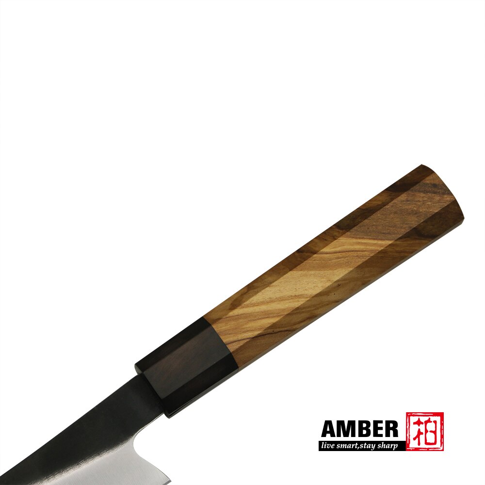 Bernstein 10,5 Zoll Sakimaru Messer 440C Edelstahl Sashimi Messer Berufs Fisch Messer Mit Natürlichen Oliven Holz Griff