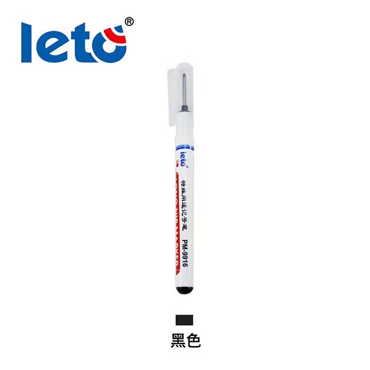 Stylo de marquage à tête longue pour chantier, 1 pièce, décoration, menuiserie pour trou profond, carreaux de céramique, stylo spécial à poinçon allongé: black