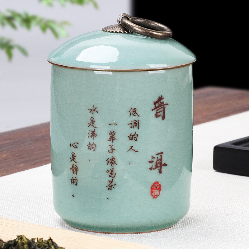 Thee Doos Koffie Organizer Puer Thee Container Chinese Groene Thee Aardewerk Pot Kruiden Voedsel Opslag Pot Keuken Items Luchtdichte Flessen: PE-about10.7X7.4cm