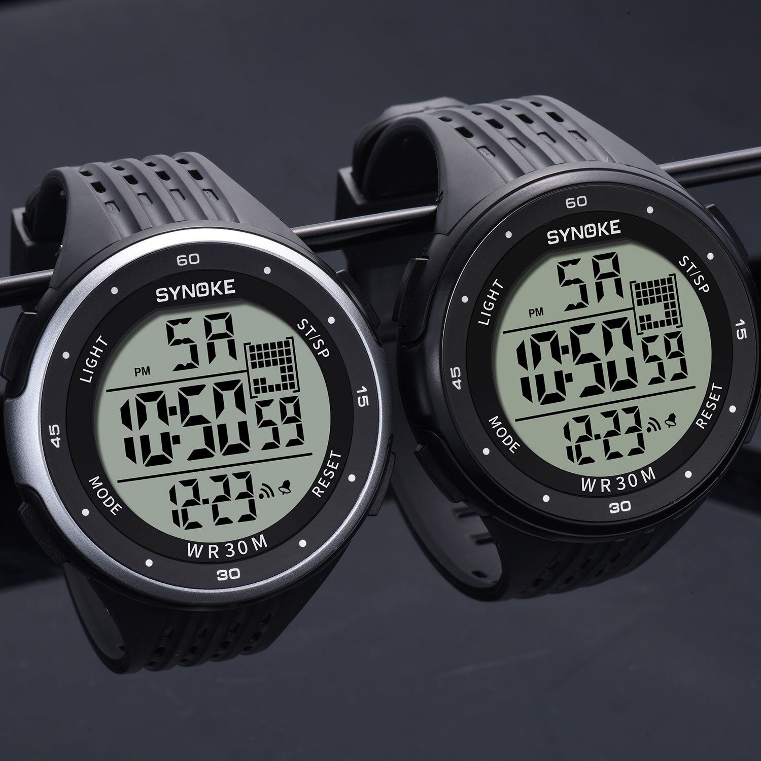 Synoke Mannen Horloge Digitale Horloge Sport Waterdichte Lichtgevende Horloges Schokbestendig Grote Wijzerplaat Elektronische Horloge Klok Mannen Relogios