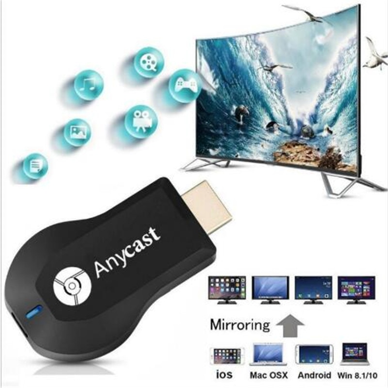 Anycast  m9 plus 1080p trådløs tv stick wifi display dongle ram 128mb hdmi tvbox modtager media tv stick airplay miracast