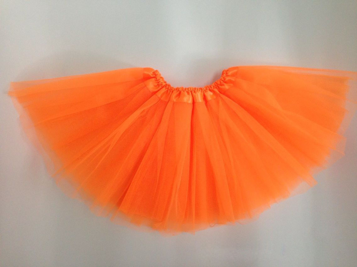 Voksne kvinners skjørt tutu lagdelt organza blondere klubbantrekk prinsesse petti skjørt opp kostyme festskjørt: Oransje