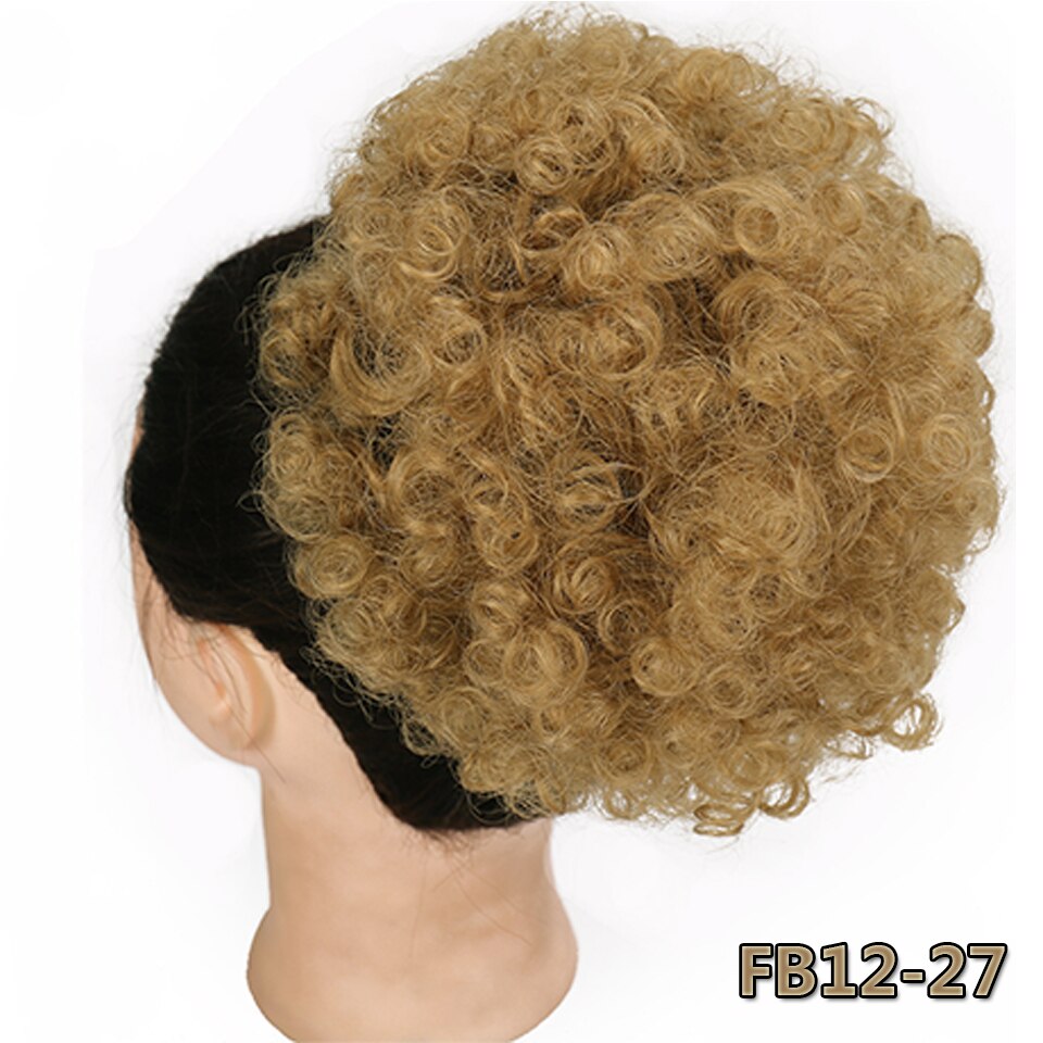 SHANGKE Synthetic Afro Puff Hair Bun Curly Hair Accessories Drawstring Ponytail Women's Chignon Hair Clips in Hair Extension: 27