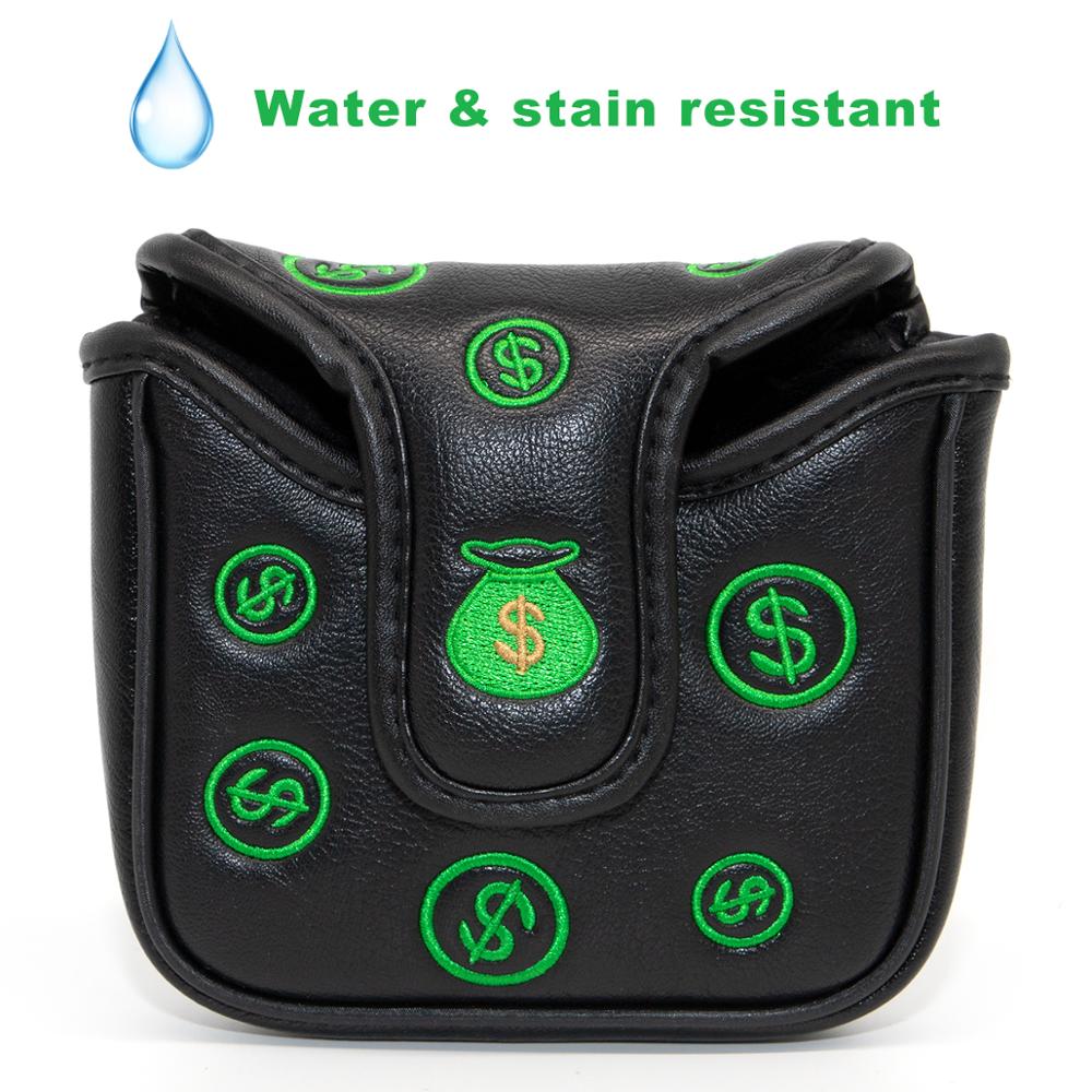 Golf Putter Cover,Golf Club Head Covers for Putter (Square) PU Leather Mallet Putter Headcover with Magnetic Dollar Series
