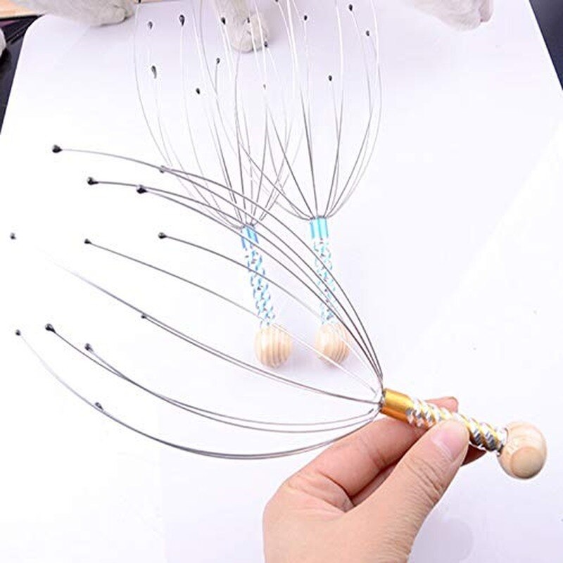 Keine Schmerzhaft Oktopus Kopf Massager Hand Therapeutische Kopf Scratcher für Entspannung Kopfhaut Massager Werkzeug mit Sanfte Gummi Perle