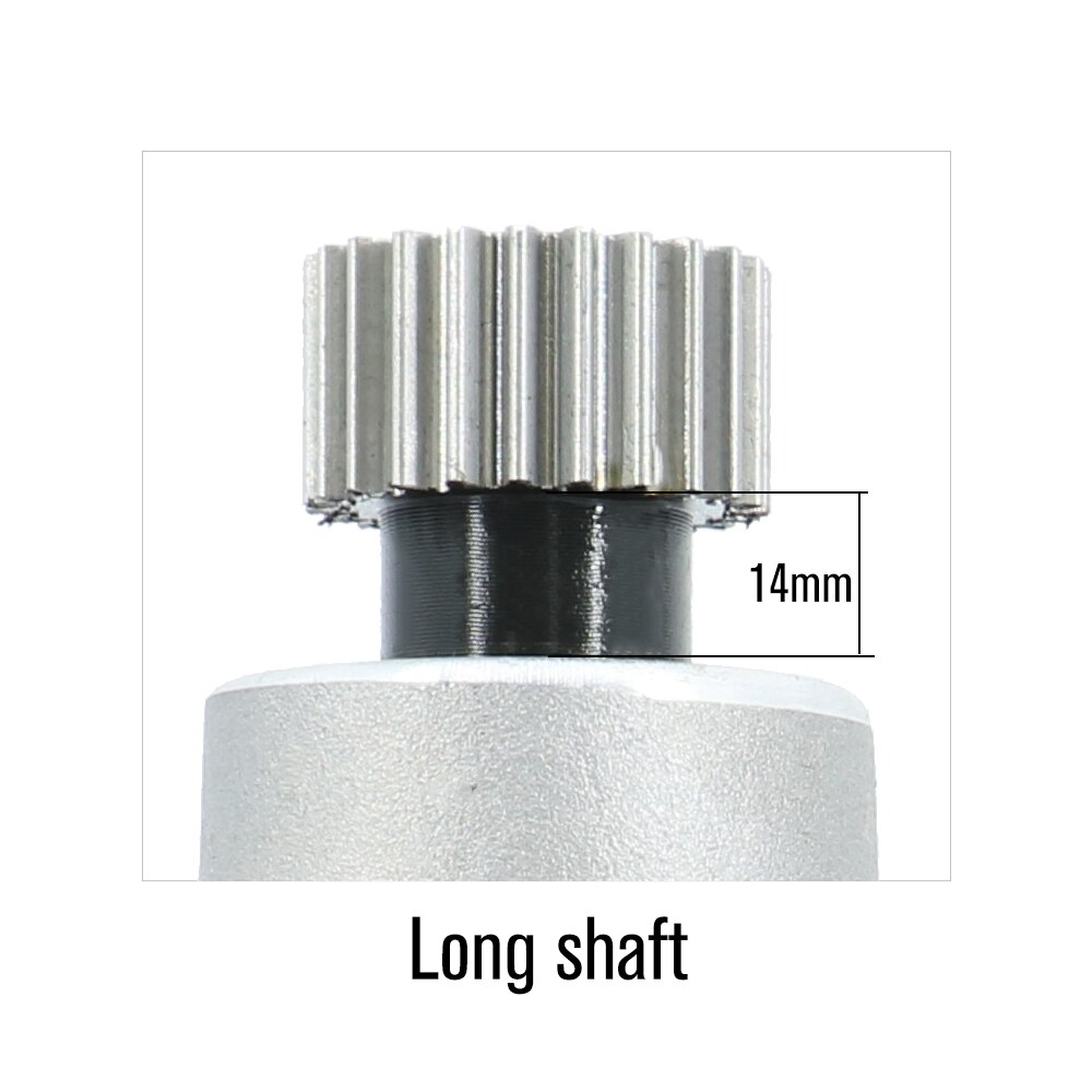 1.5 Modulus Gearbox with long shaft / short shaft ratio 5 motor input hole 12.7mm / 14mm for 1.5 mod Helical / straight rack: 12.7mm input hole / Straight long shaft