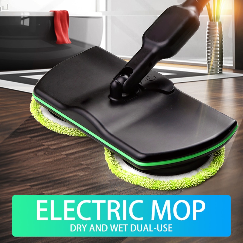 Electric Rotary Mop Microfiber Cleaning Mop Rechargeable 360 degree Rotation Cordless Floor Cleaner Scrubber for Home Kitchen