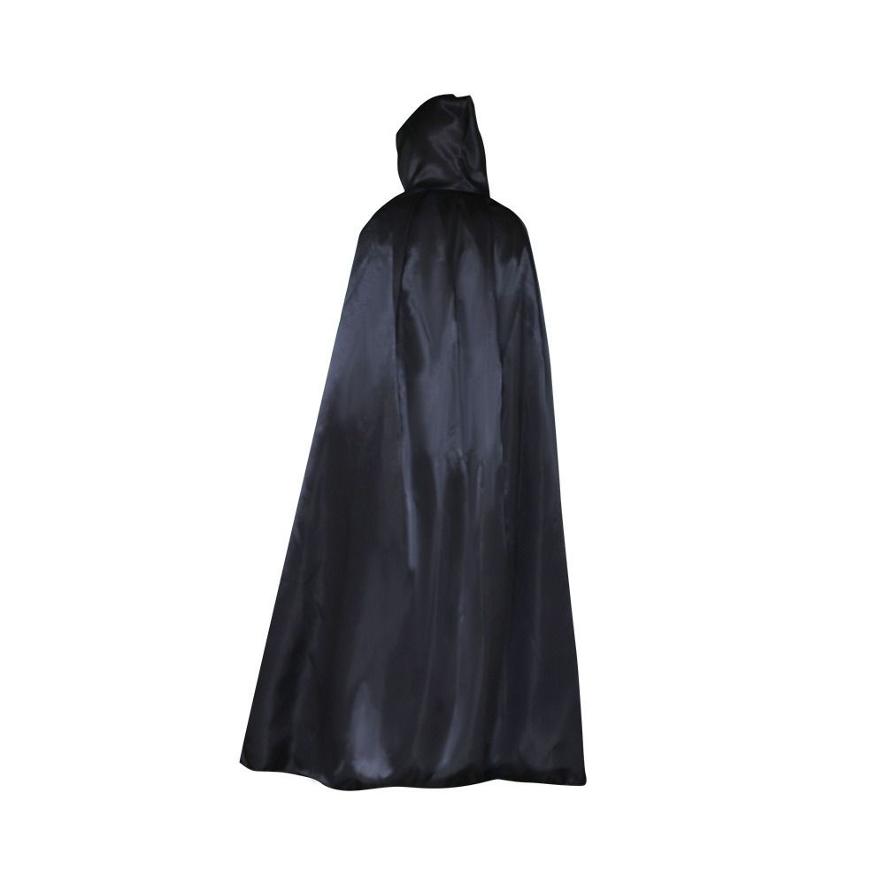 Misterioso cor sólida capa de halloween esfregando com chapéu grande traje cosplay capa clássico com capuz capa de bruxa criança