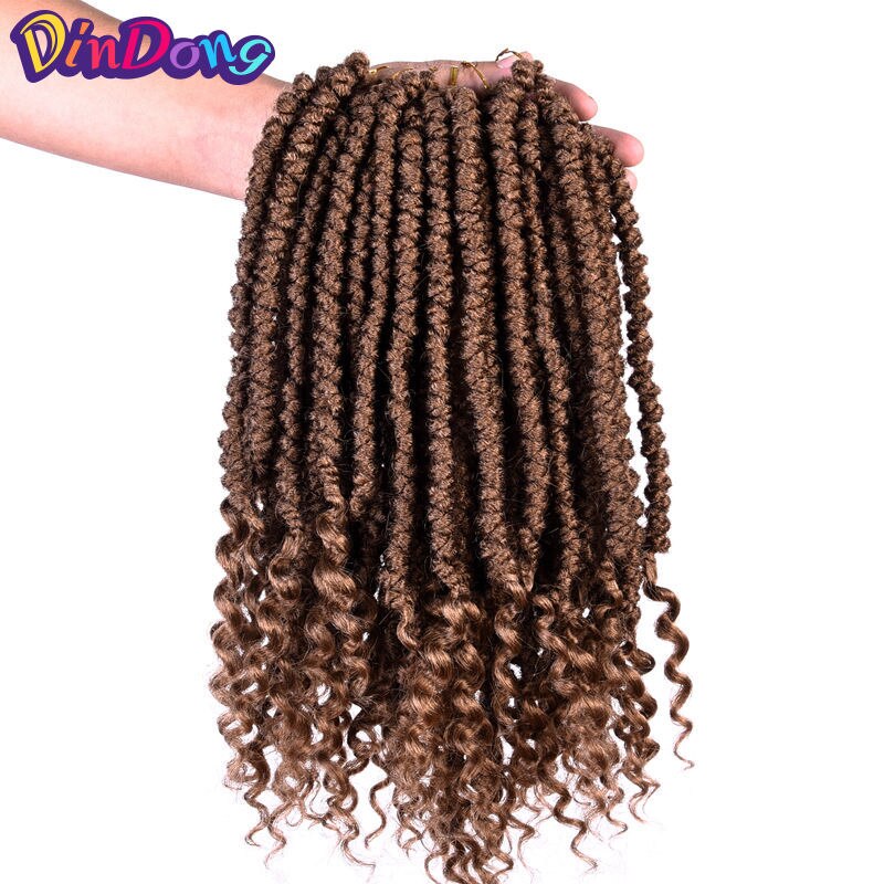 DinDong-Extensions de tresses sénégalaises, tresses au Crochet, tresses synthétiques pures pour femmes, 12 pouces, 12 racines