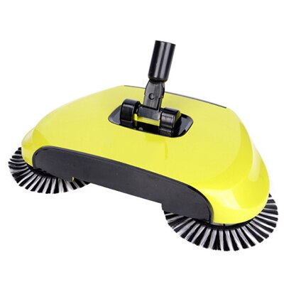Stainless Steel Sweeping Machine Push Type Magic Broom Dustpan Handle Household Vacuum Cleaner Hand Push Sweeper Floor Robotic: yellow