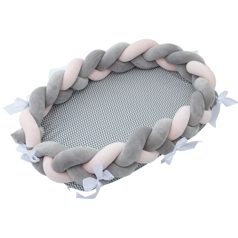 Portable bébé Bionic lit enfant en bas âge coton berceau bébé couffin pare-chocs pliable dormeur bébé pour -né voyage lit pare-chocs: Gray