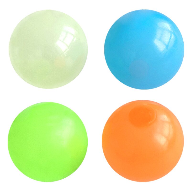 Glow In The Dark Plafond Sticky Ballen Anti-Stress Speelgoed Voor Volwassenen En Kinderen Zintuiglijke Interactief Spel Squishy Lichtgevende bal
