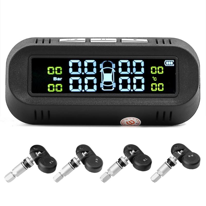 VODOOL C68 Solar Car TPMS Tire Pressure Monitoring System Auto Tyre Pressure Temperature Warning Alarm Systems With 4 Sensors: Internal Sensor