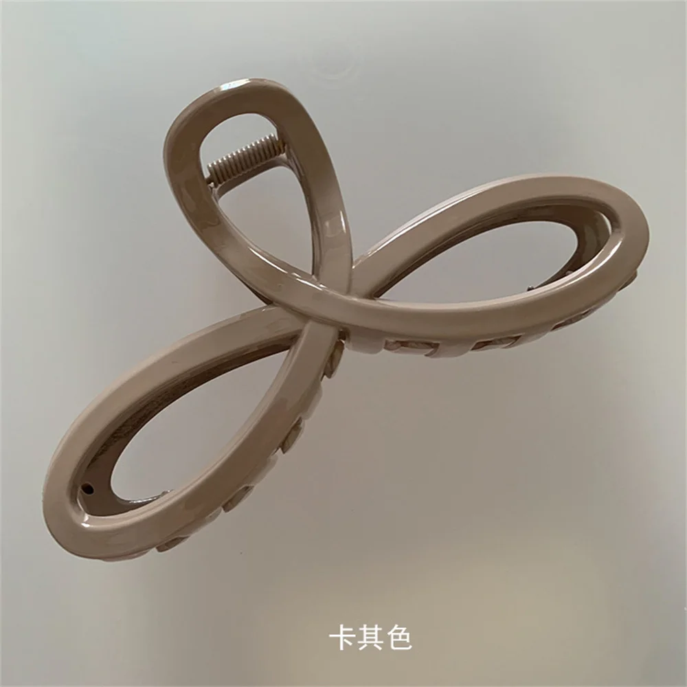 Clip de tiburón con lazo para mujer, Clip para el pelo en la parte posterior de la cabeza, horquillas fijas con cola de caballo Vintage para mujer, horquilla geométrica hueca Simple: Oro