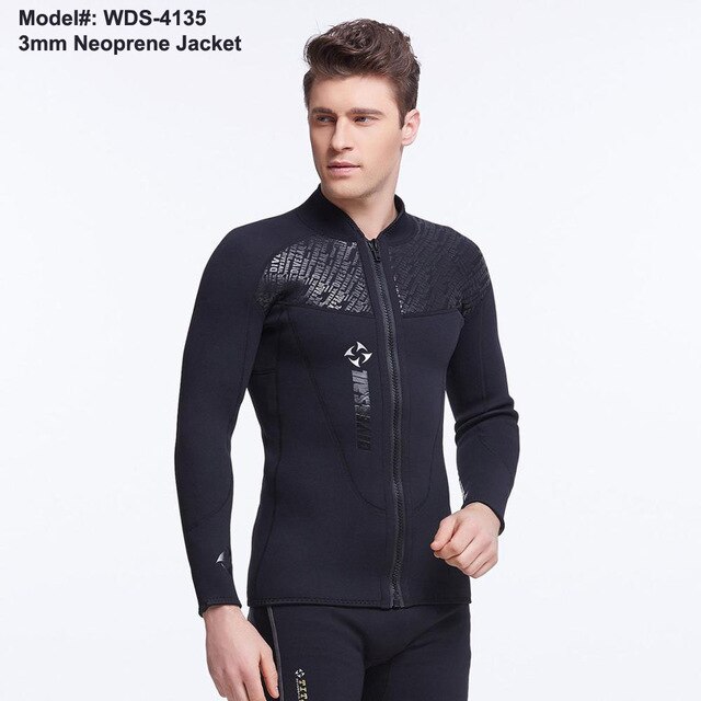 Traje de buceo y vela dividido para hombre, chaqueta de buceo de neopreno de 3mm y pantalones cortos de 1,5mm, traje de natación, Surf, pesca submarina: Jacket / S