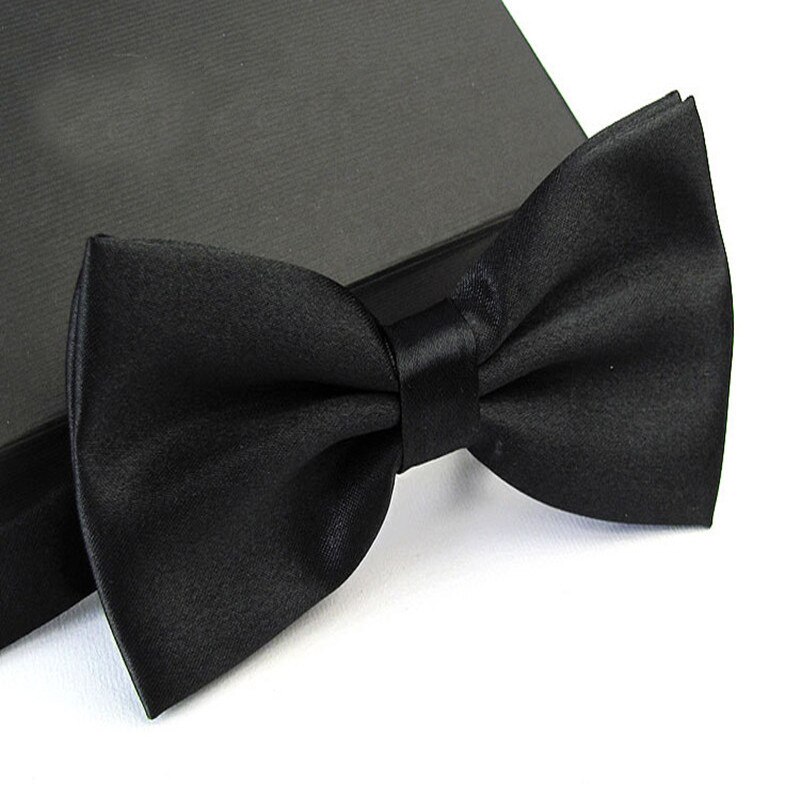 Pajarita de esmoquin a la para hombre, pajaritas de mariposa para hombres, bodas, bordeus, negro/Blanco/plata/champán/azul marino/rosa/azul: Black