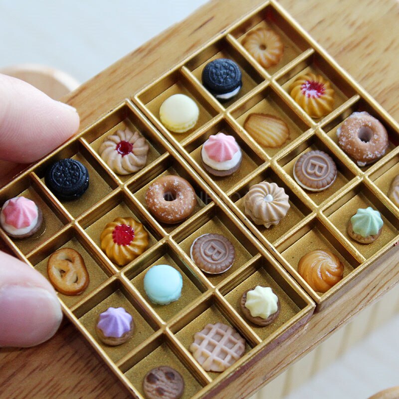 1 zestaw śliczne 1/12 skala miniaturowy domek dla lalek deser lalka mini jedzenie skrzynka udawaj zagraj w dom dla lalek zabawka kuchenna akcesoria