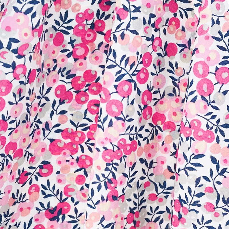 Roze Bessen 80S Tissun Liberty Katoen Voor Kids Baby Naaien Doek Jurken Rok Diy Handgemaakte Patchwork Meter