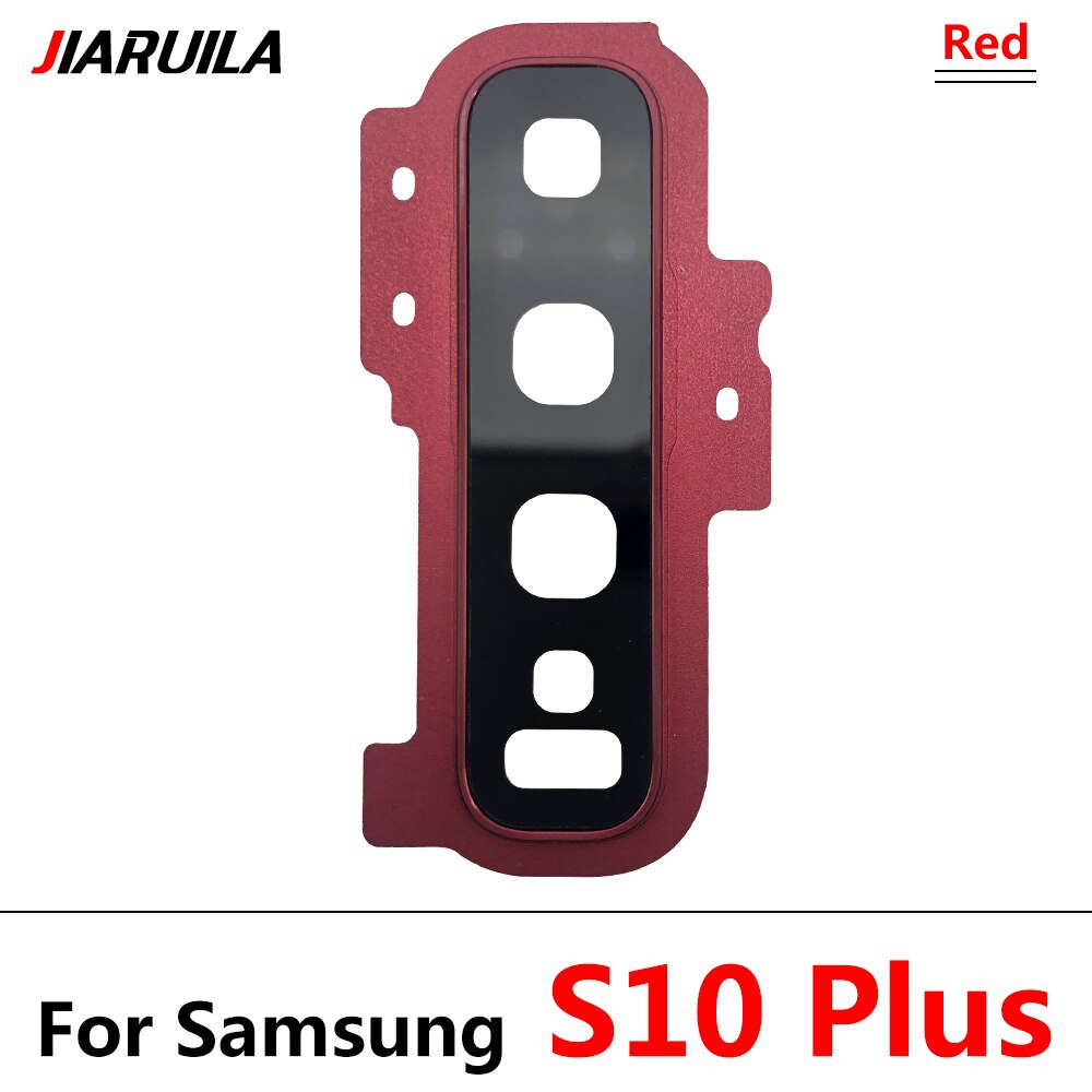 For Samsung Galaxy S10 Plus Rear Camera Glass Lens Cover With Frame Holder Replacement Spare Parts: S10 Plus Red