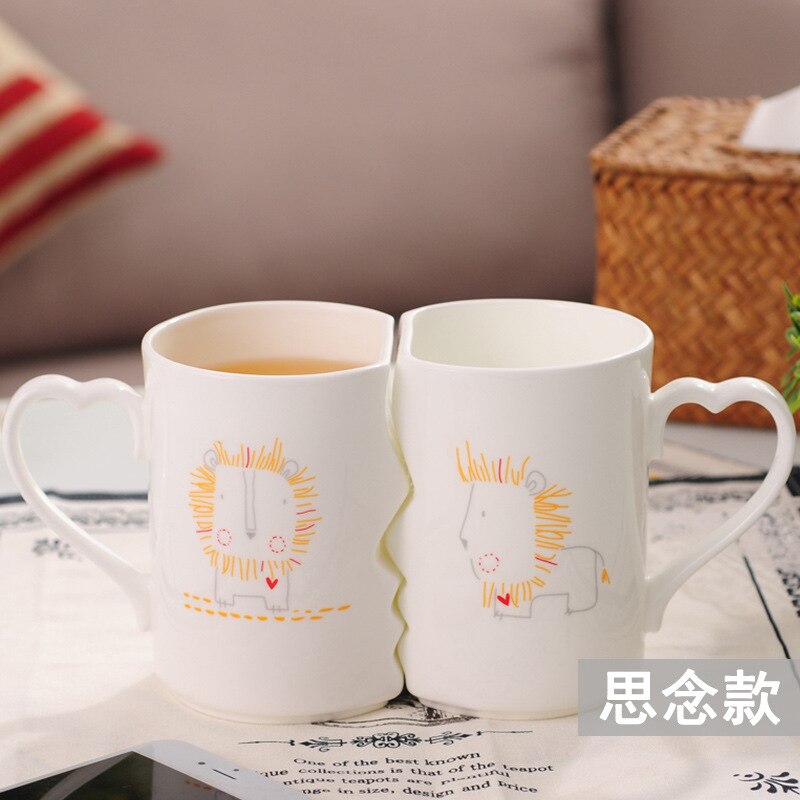 1 par porcelæn te kop til kæreste kæreste jubilæum bryllupsfest favor valentinsdag: F