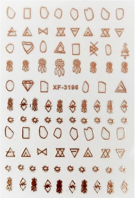 5 teile/paket Sterne mond linien liebe knapp Nagel Aufkleber Entwürfe Gummierte 5D Nagel Kunst Aufkleber Decals Makep Kunst Dekorationen: XF3196   5Stck