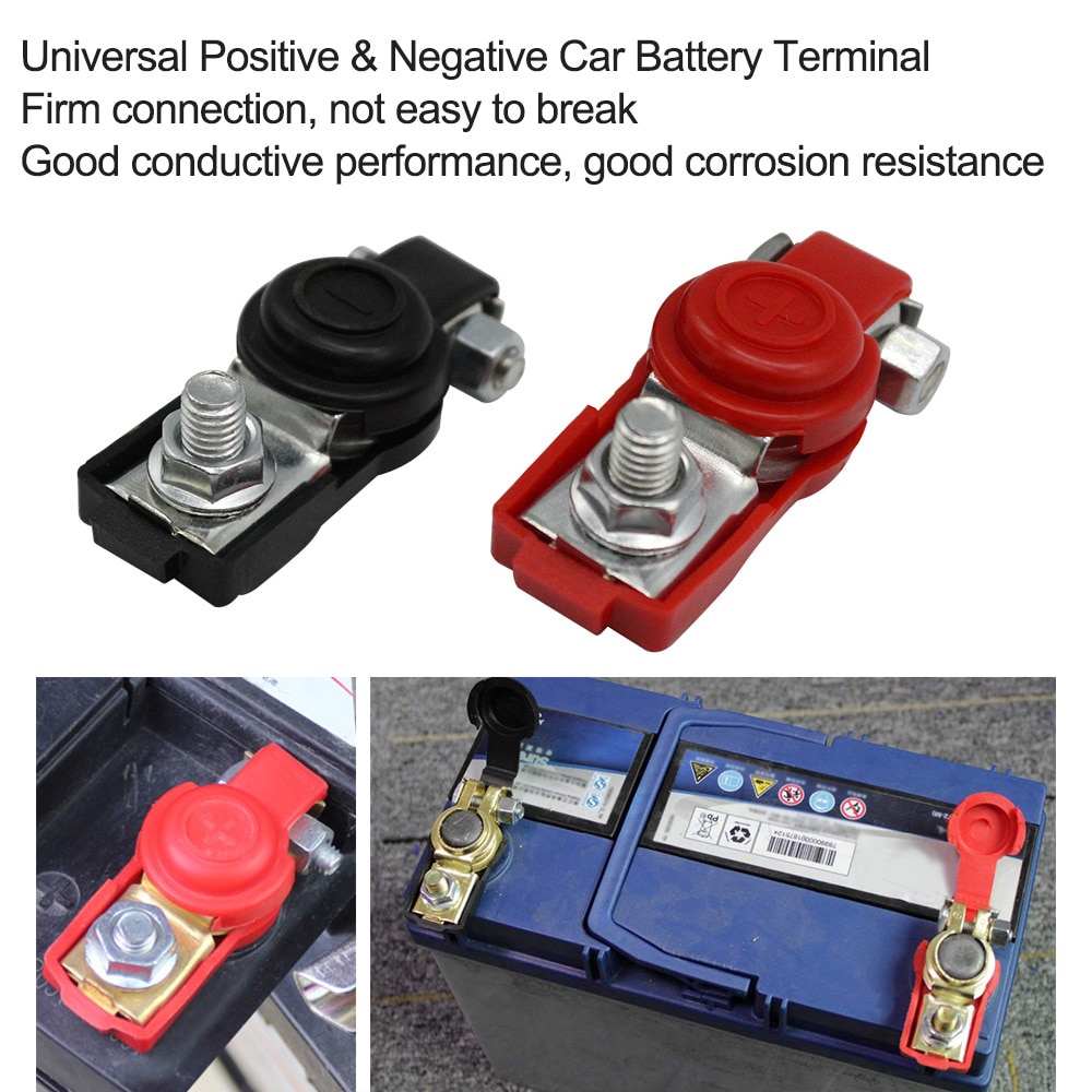 Bilbatteriets terminal klemmeklemme stikbatteri terminaler justerbar positiv negativ