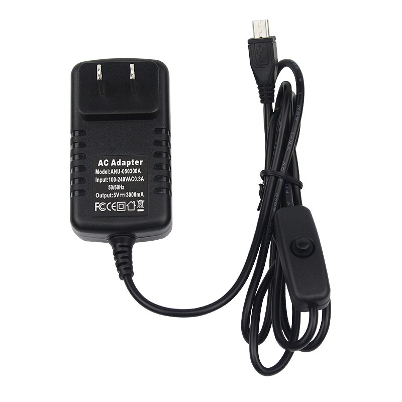 5V 3A For Raspberry Pi 3 B+ Power Supply Micro USB AC Adapter with Power On/Off Switch Switcher EU US UK AU Plug