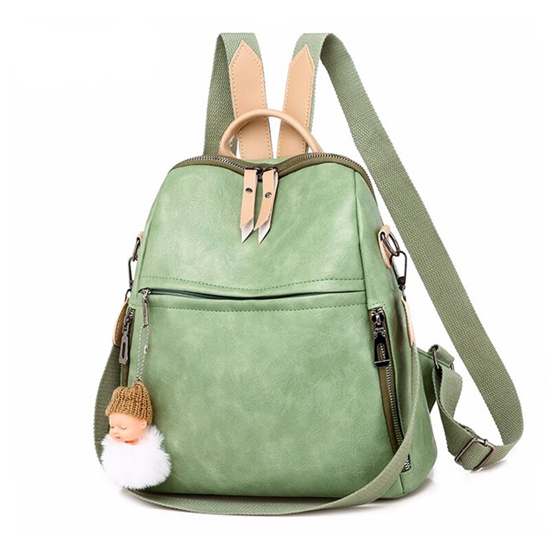 Sac à dos pour femmes nouvelle sauvage en cuir souple loisirs voyage grande capacité sac: light green