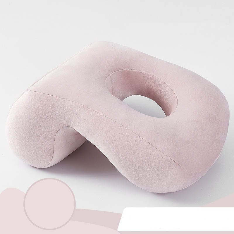 Oreiller de bureau pour la sieste et le cou, avec ajouré, pour le dos et le visage, décoration de la maison: Light Pink A