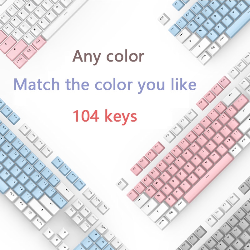 PBT Translucent Backlight Keycaps 104 Keys Mechanical Keyboard Key Cap Double Shot Key Cap For Cherry MX