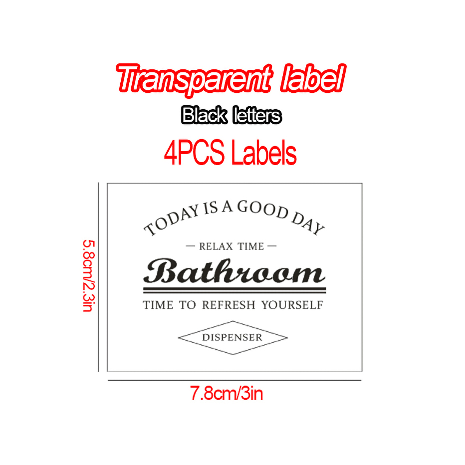Soap Dispenser Sticker Set Shampoo Bodywash Conditioner Labels Removable Waterproof Unique Bottle Stickers Bathroom Accessories: 7
