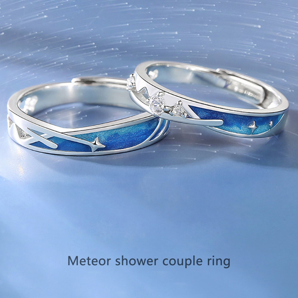 Van Gogh Sterrenhemel Meteorenregen Zon Maan Verstelbare Open Vrouwen Mannen Minnaar Prachtige Carving Ringen Band Romantisch Paar Sieraden