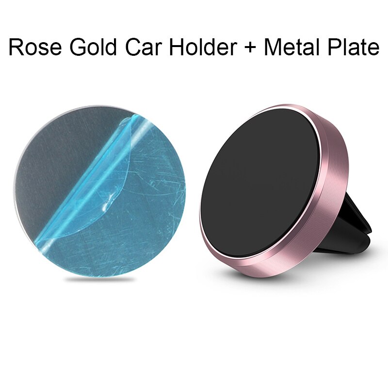 Telefoon Stand Beugel Ondersteuning Houder Voor Mobiele Telefoon Op Auto Universele Magnetische Telefoon Houder Auto Telefoon Houder Voor Xiaomi Mi 9 Lite: Rose Gold