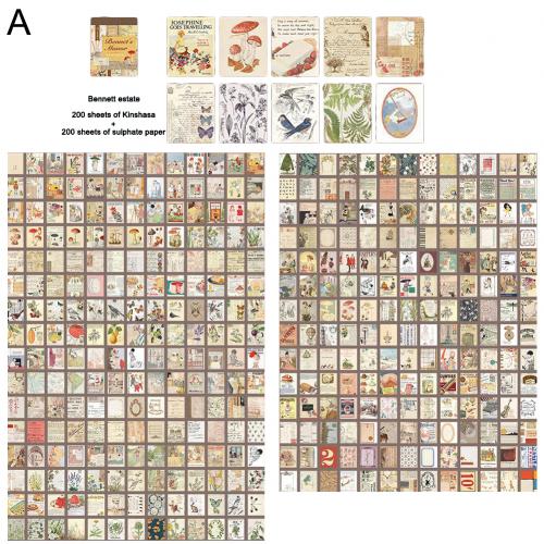 400 stk diy vintage plakat papir sticky notes dagbog scrapbog materiale dekor bogmærke memo stickers n times sticky notes håndlavede: -en
