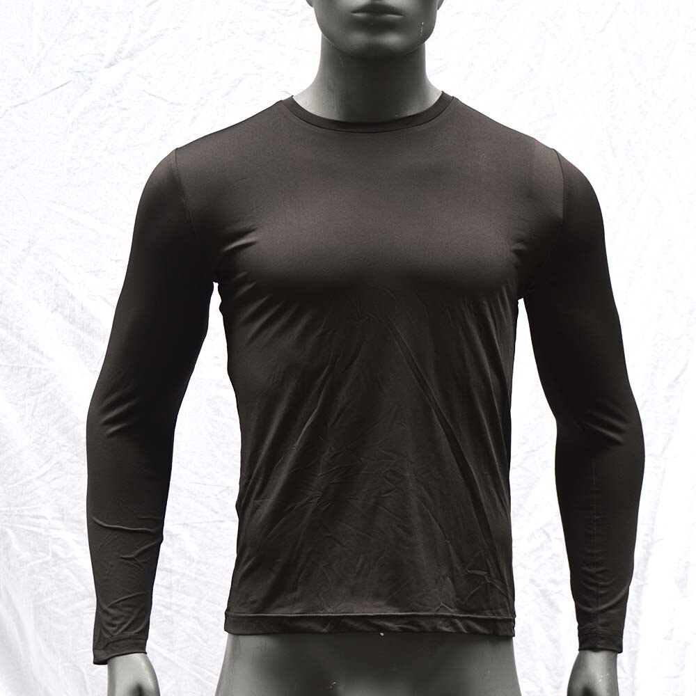 Langærmet herre upf 50 surfskjorte rashguard dry-fit surfing rash guard top svømning dykke t-shirt sort strandtøj: Xl