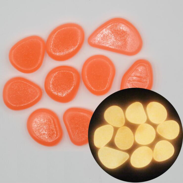 100Pcs Decorative Stones Glow in The Dark Rocks, Decorations for Walkways, Gardens, Driveways or Houseplants Glow Rocks: Orange