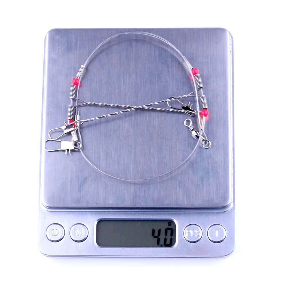 Stainless Steel String Fish Hook Rolling Swivels Fishing Wire Line Rope Wire Safety Snaps Leader Trace With Snap