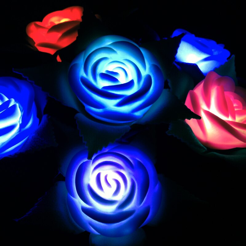 Luminous Toy Glow in the Dark Simulated Rose Nightlight with Branch and Leaves Love Prop Valentine&#39;s Day for Girl Friend