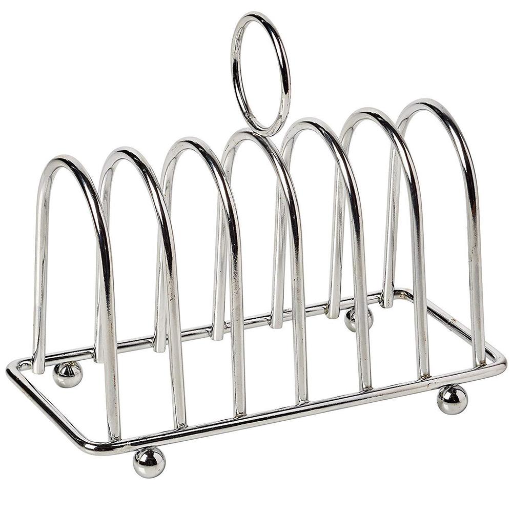 Prov mat display verktyg toast rack kök rostfritt stål 6 skivor fest restaurang bröd hållare frukost hem