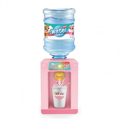 Mini simpatico distributore di acqua per bevande di simulazione con suono leggero i bambini giocano a giocattoli regalo: Colore rosa