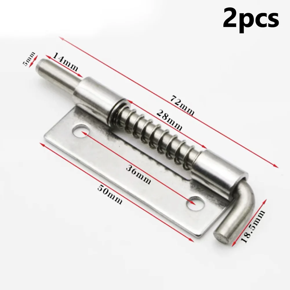 2pcs Spring Loaded Latches Pin Mental Security Barrel-Bolt Latch Tone Door Cabinet Hinges For Doors Chests Cabinets Home: Beige