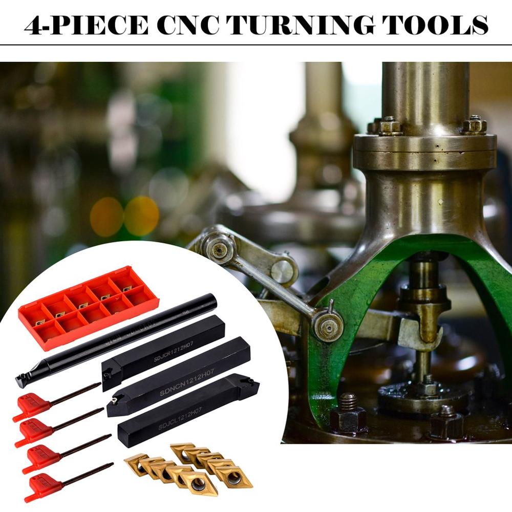 10 hartmetall-wendeschneidplatten,  + 4 drehmeißelhalter-sets ,  + 4 schraubenschlüssel für drehmeißel, werkzeugmaschinen-sets