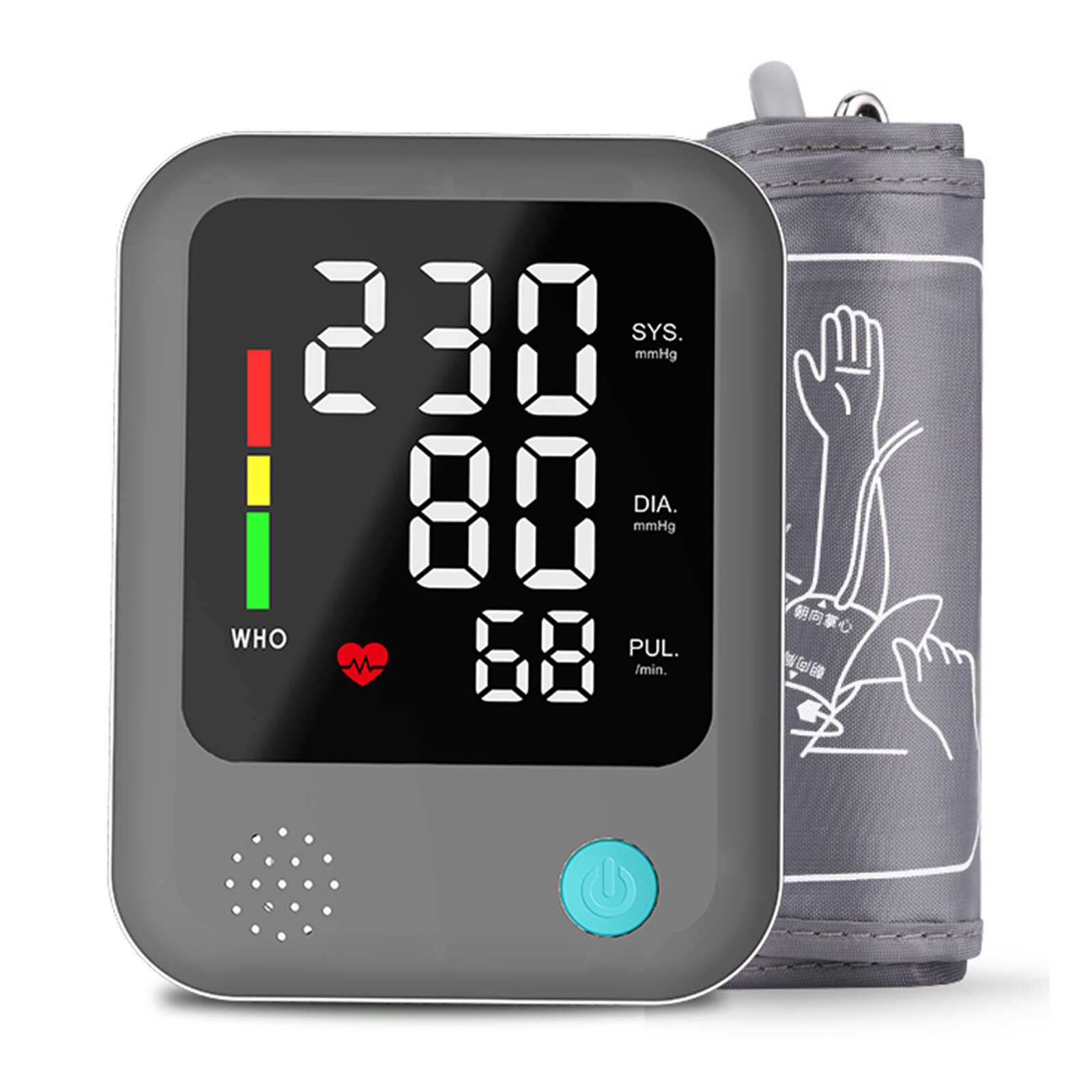 Arm Soort Elektronische Bloeddrukmeter Bloeddrukmeter Manchet Kit Digitale Bp Meter Met Groot Display